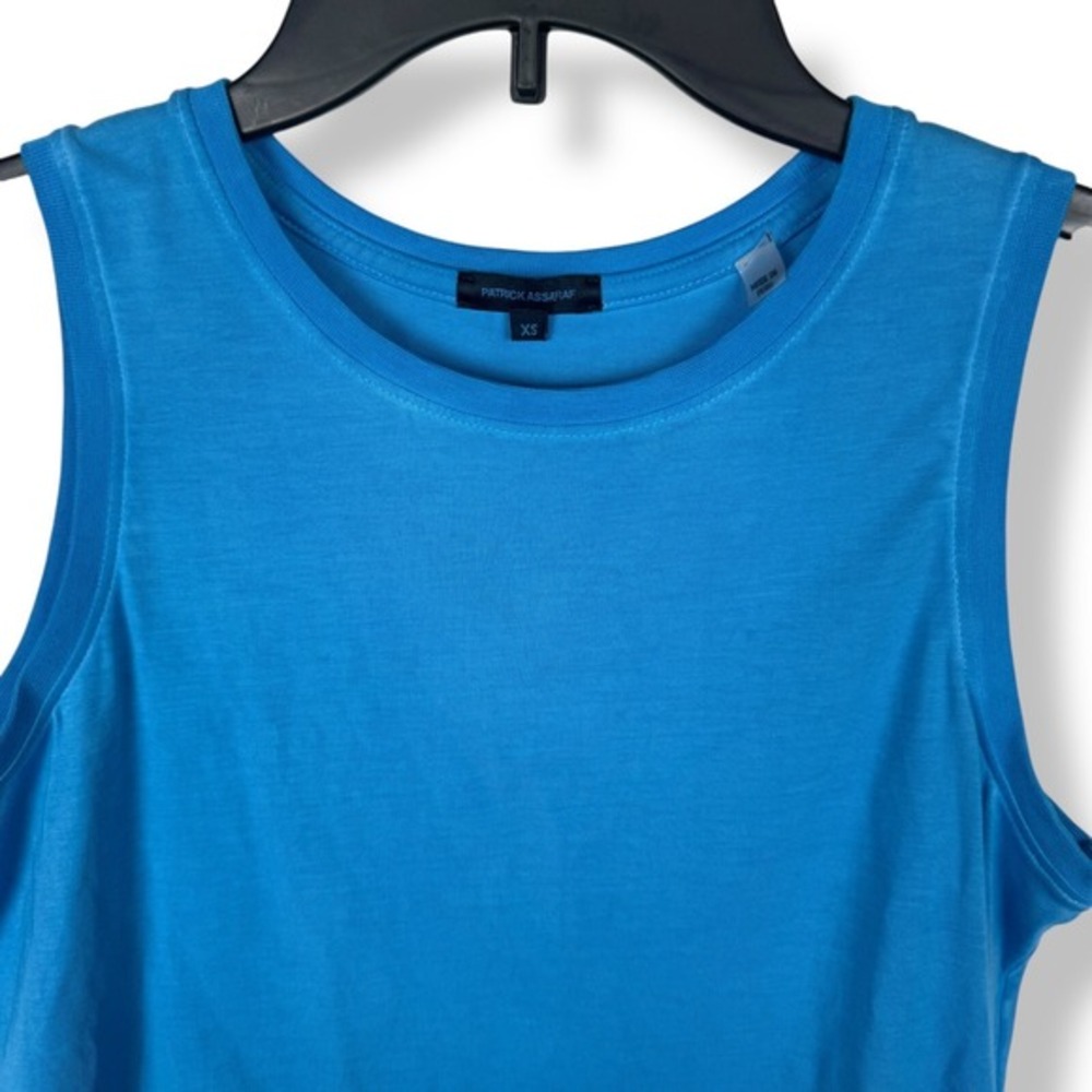 Patrick Assaraf Tank Top Womens Size XS Pima Cotton Blue‎ Workout Performance - Picture 5 of 10